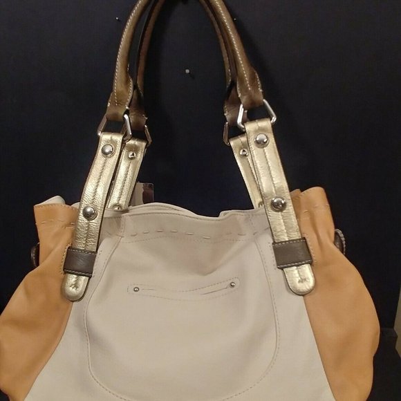 B Makowsky Pastel Leather Satchel Shoulder Bag NEW